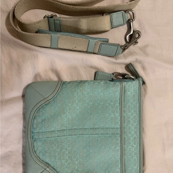 Coach Y2K Ice Sky Blue monogram Crossbody Bag - Picture 1 of 8